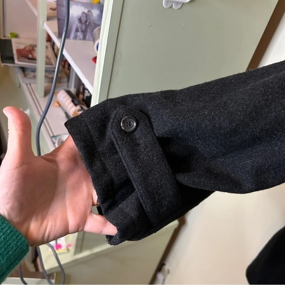 Polo by Ralph Lauren Full Zip Wool Blend Coat Jacket Black Size L